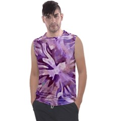 Plum Purple Abstract Floral Pattern Men s Regular Tank Top