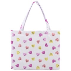 Cute Colorful Smiling Hearts Pattern Mini Tote Bag by SpinnyChairDesigns