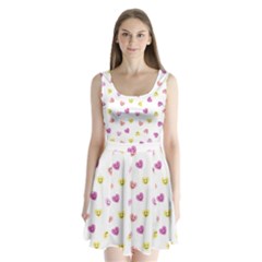 Cute Colorful Smiling Hearts Pattern Split Back Mini Dress  by SpinnyChairDesigns