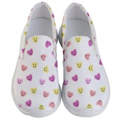 Cute Colorful Smiling Hearts Pattern Men s Lightweight Slip Ons by SpinnyChairDesigns