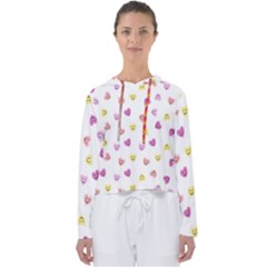 Cute Colorful Smiling Hearts Pattern Women s Slouchy Sweat by SpinnyChairDesigns