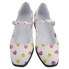 Cute Colorful Smiling Hearts Pattern Women s Mary Jane Shoes by SpinnyChairDesigns