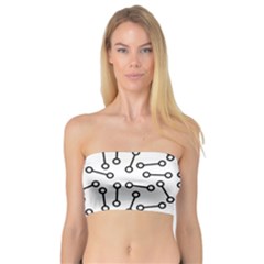 Abstract Black And White Minimalist Bandeau Top by SpinnyChairDesigns