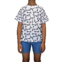 Abstract Black and White Minimalist Kids  Short Sleeve Swimwear View1