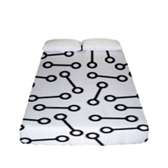 Abstract Black And White Minimalist Fitted Sheet (full/ Double Size) by SpinnyChairDesigns