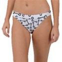 Abstract Black and White Minimalist Band Bikini Bottom View1