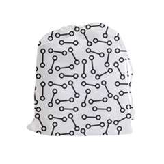 Abstract Black And White Minimalist Drawstring Pouch (xl) by SpinnyChairDesigns