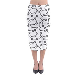 Abstract Black And White Minimalist Midi Pencil Skirt by SpinnyChairDesigns