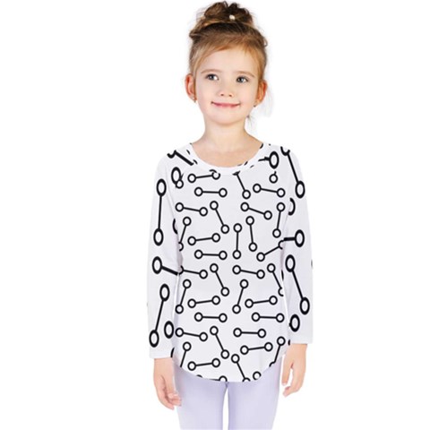 Abstract Black And White Minimalist Kids  Long Sleeve Tee by SpinnyChairDesigns