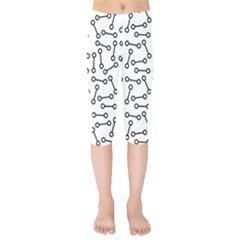 Abstract Black And White Minimalist Kids  Capri Leggings  by SpinnyChairDesigns