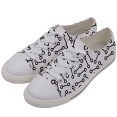 Abstract Black And White Minimalist Women s Low Top Canvas Sneakers by SpinnyChairDesigns