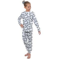 Abstract Black And White Minimalist Kids  Long Sleeve Set  by SpinnyChairDesigns