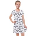 Abstract Black and White Minimalist Kids  Cross Web Dress View1