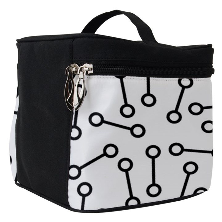 Abstract Black and White Minimalist Make Up Travel Bag (Small)