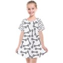 Abstract Black and White Minimalist Kids  Smock Dress View1