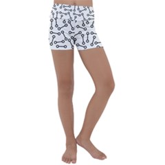 Abstract Black And White Minimalist Kids  Lightweight Velour Yoga Shorts by SpinnyChairDesigns