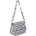 Abstract Black and White Minimalist Saddle Handbag View1