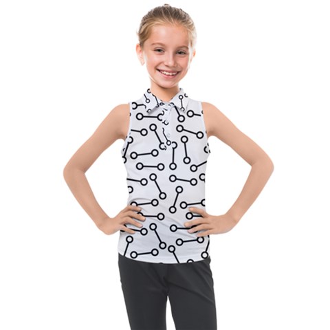 Abstract Black And White Minimalist Kids  Sleeveless Polo Tee by SpinnyChairDesigns