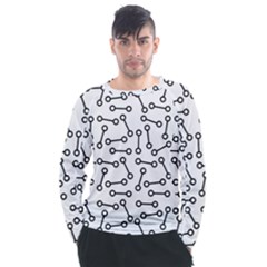 Abstract Black And White Minimalist Men s Long Sleeve Raglan Tee