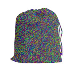 Abstract Rainbow Marble Camouflage Drawstring Pouch (2xl) by SpinnyChairDesigns