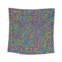 Abstract Rainbow Marble Camouflage Square Tapestry (small) by SpinnyChairDesigns