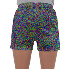 Abstract Rainbow Marble Camouflage Sleepwear Shorts by SpinnyChairDesigns