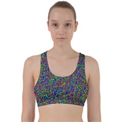 Abstract Rainbow Marble Camouflage Back Weave Sports Bra by SpinnyChairDesigns