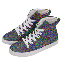 Abstract Rainbow Marble Camouflage Men s Hi-top Skate Sneakers by SpinnyChairDesigns