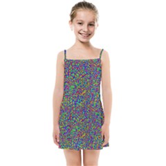 Abstract Rainbow Marble Camouflage Kids  Summer Sun Dress by SpinnyChairDesigns