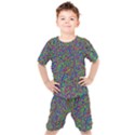 Abstract Rainbow Marble Camouflage Kids  Tee and Shorts Set View1