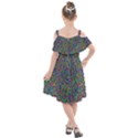 Abstract Rainbow Marble Camouflage Kids  Cut Out Shoulders Chiffon Dress View2