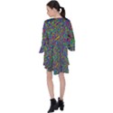 Abstract Rainbow Marble Camouflage V-Neck Flare Sleeve Mini Dress View2