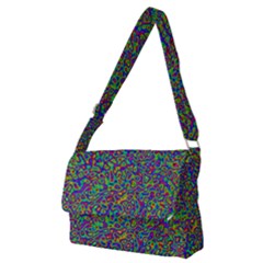 Abstract Rainbow Marble Camouflage Full Print Messenger Bag (m) by SpinnyChairDesigns