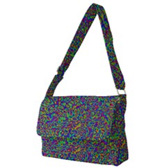 Abstract Rainbow Marble Camouflage Full Print Messenger Bag (l) by SpinnyChairDesigns