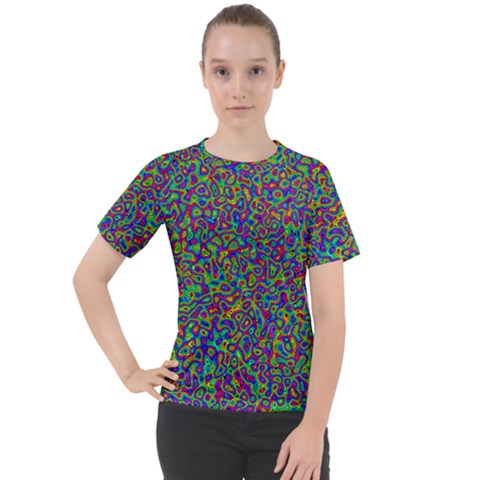 Abstract Rainbow Marble Camouflage Women s Sport Raglan Tee by SpinnyChairDesigns