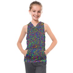 Abstract Rainbow Marble Camouflage Kids  Sleeveless Hoodie