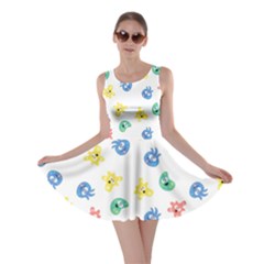 Cute Cartoon Germs Viruses Microbes Skater Dress by SpinnyChairDesigns