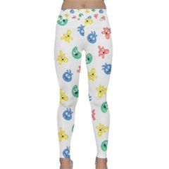 Cute Cartoon Germs Viruses Microbes Classic Yoga Leggings by SpinnyChairDesigns