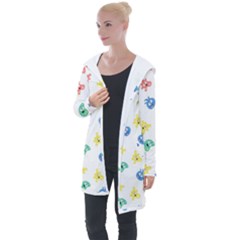 Cute Cartoon Germs Viruses Microbes Longline Hooded Cardigan by SpinnyChairDesigns