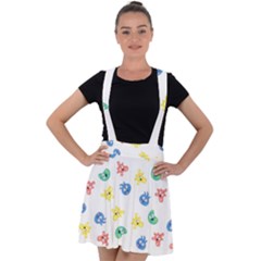 Cute Cartoon Germs Viruses Microbes Velvet Suspender Skater Skirt by SpinnyChairDesigns