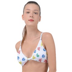 Cute Cartoon Germs Viruses Microbes Knot Up Bikini Top by SpinnyChairDesigns