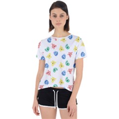 Cute Cartoon Germs Viruses Microbes Open Back Sport Tee