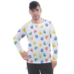 Cute Cartoon Germs Viruses Microbes Men s Pique Long Sleeve Tee