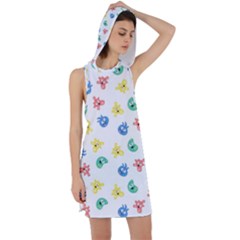 Cute Cartoon Germs Viruses Microbes Racer Back Hoodie Dress