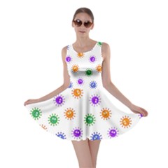 Cartoon Corona Virus Covid 19 Skater Dress by SpinnyChairDesigns