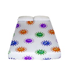 Cartoon Corona Virus Covid 19 Fitted Sheet (full/ Double Size) by SpinnyChairDesigns