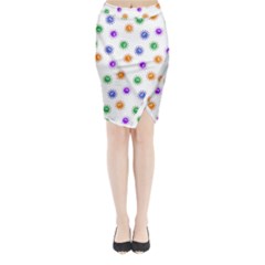 Cartoon Corona Virus Covid 19 Midi Wrap Pencil Skirt by SpinnyChairDesigns