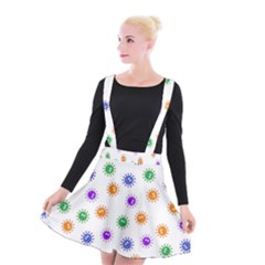 Cartoon Corona Virus Covid 19 Suspender Skater Skirt by SpinnyChairDesigns