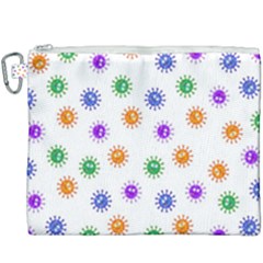 Cartoon Corona Virus Covid 19 Canvas Cosmetic Bag (xxxl) by SpinnyChairDesigns