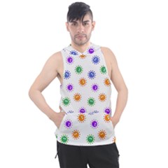 Cartoon Corona Virus Covid 19 Men s Sleeveless Hoodie by SpinnyChairDesigns